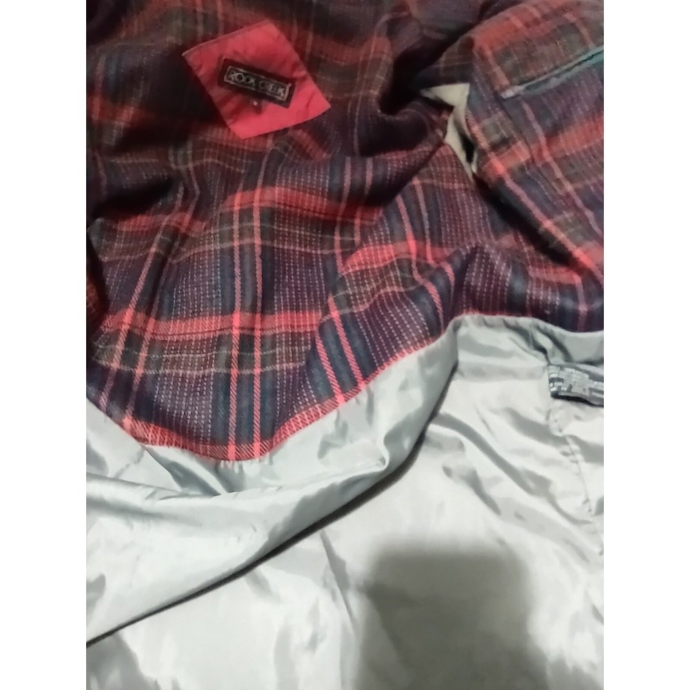 Rock Creek Parka Jacket M Mens Gorp Core Cabin Retro Pink Plaid Lined Hooded Y2K - Picture 13 of 15